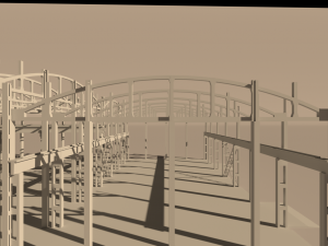 industrial single-storey building 3D Model