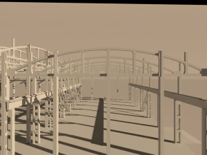 industrial single-storey building 3D Model
