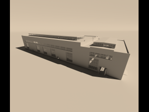 industrial single-storey building 3D Model