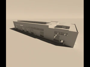 industrial single-storey building 3D Model
