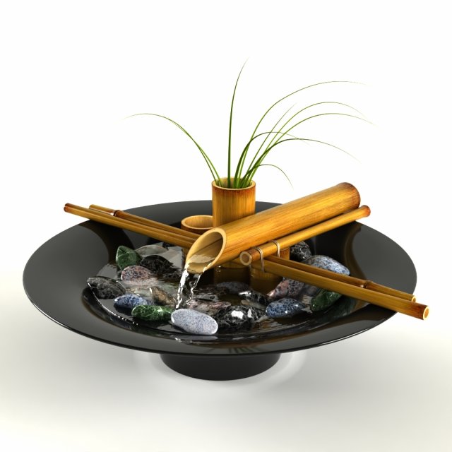 indoor tabletop bamboo fountain sikaodosi Modelo 3D .c4d .max .obj .3ds .fbx .stl .blend 