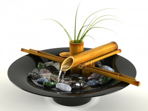 indoor tabletop bamboo fountain sikaodosi 3D Model