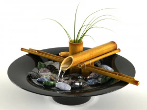 fonte de bambu de mesa interna sikaodosi Modelo 3D