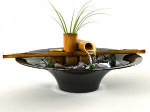 indoor tabletop bamboo fountain sikaodosi Modelo 3D
