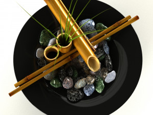 indoor tabletop bamboo fountain sikaodosi Modelo 3D