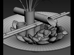 indoor tabletop bamboo fountain sikaodosi Modelo 3D