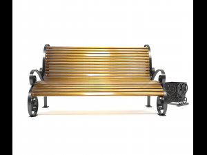 bench and urn 3D 모델