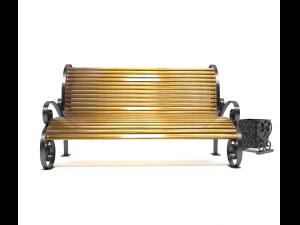 bench and urn 3D Model