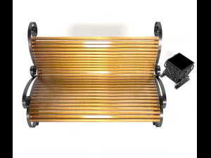 bench and urn 3D Model