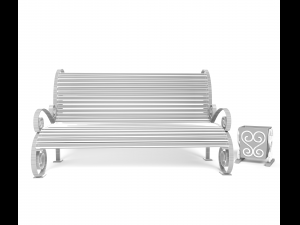 bench and urn 3D 모델