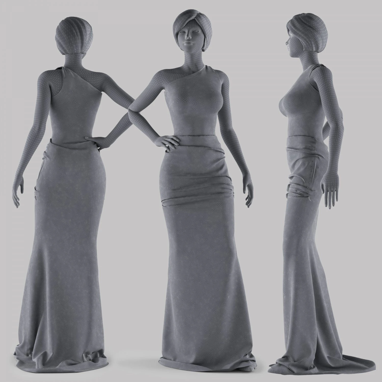 women dress 3D Model .c4d .max .obj .3ds .fbx .stl .blend