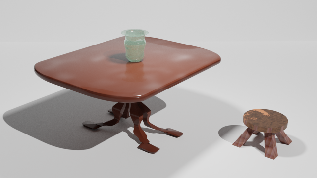 table stool and vase Model 3D .c4d .max .obj .3ds .fbx .stl .blend 