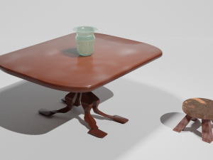 table stool and vase 3D Model