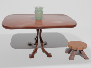 table stool and vase Model 3D