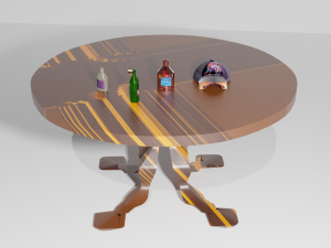 table cap and bottles 3D Model
