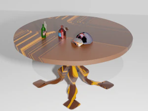 table cap and bottles 3D Model