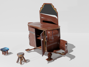 dressing table and stools Modello 3D