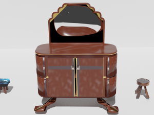 dressing table and stools Modello 3D