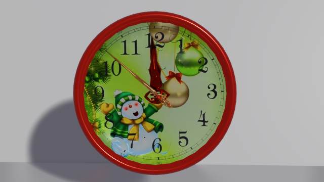 christmas wall clock 3D Model .c4d .max .obj .3ds .fbx .stl .blend