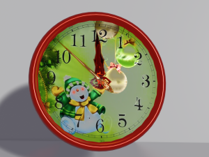christmas wall clock 3D Model