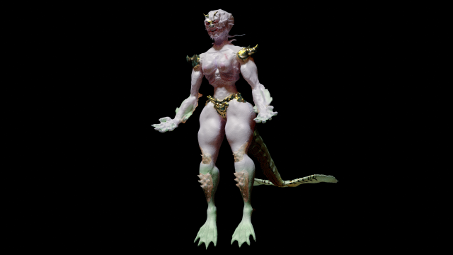 monster mermaid 3D मॉडल .c4d .max .obj .3ds .fbx .stl .blend 