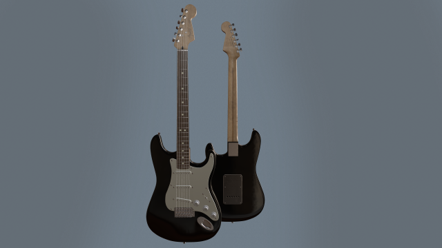 fender stratocaster black Model 3D .c4d .max .obj .3ds .fbx .stl .blend 