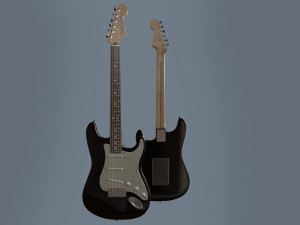 fender stratocaster black 3D मॉडल