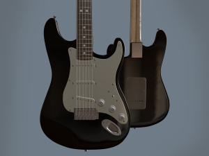 fender stratocaster black Model 3D