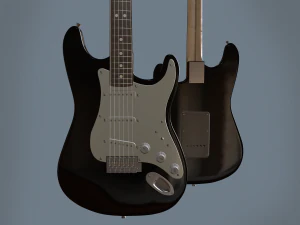 fender stratocaster black 3D Model