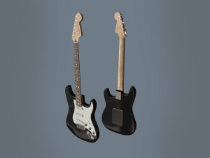 fender stratocaster black Model 3D