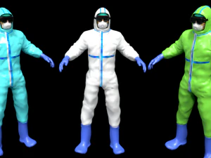 doctor suit ppe coverall suit bio suit hazmat worker bio hazmat 3D Model