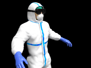 doctor suit ppe coverall suit bio suit hazmat worker bio hazmat 3D Model