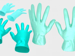 luvas cir&uacute;rgicas Modelo 3D