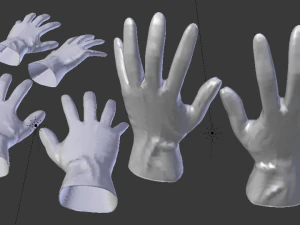 luvas cir&uacute;rgicas Modelo 3D