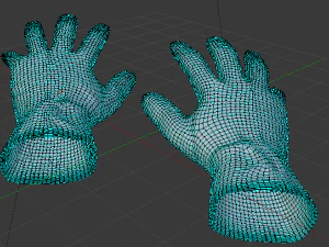 luvas cir&uacute;rgicas Modelo 3D