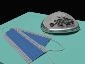 máscara de pó de baixo poli máscara cirúrgica vírus corona baixo poli Modelo 3D