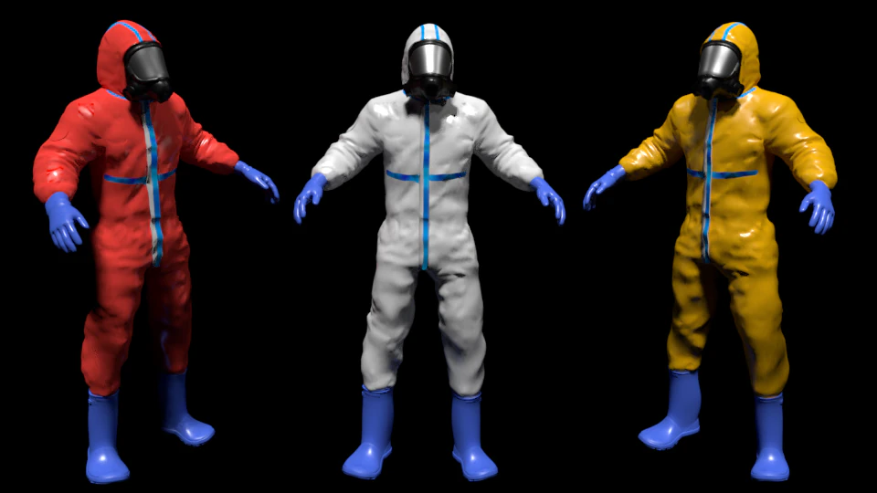 3d hazmat worker hazmat suit body suit bio suit safety suit protective suit coverall safety wear 3D Model .c4d .max .obj .3ds .fbx .stl .blend 