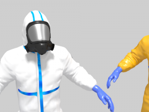 3d hazmat worker hazmat suit body suit bio suit safety suit protective suit coverall safety wear 3D Model