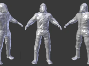 3d hazmat worker hazmat suit body suit bio suit safety suit protective suit coverall safety wear 3D Model