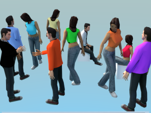 low poly crowd people rigged men woman man women character model collection Modello 3D
