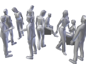 low poly crowd people rigged men woman man women character model collection Modello 3D