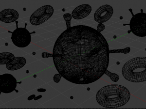 virus bacteria blood 3Dモデル