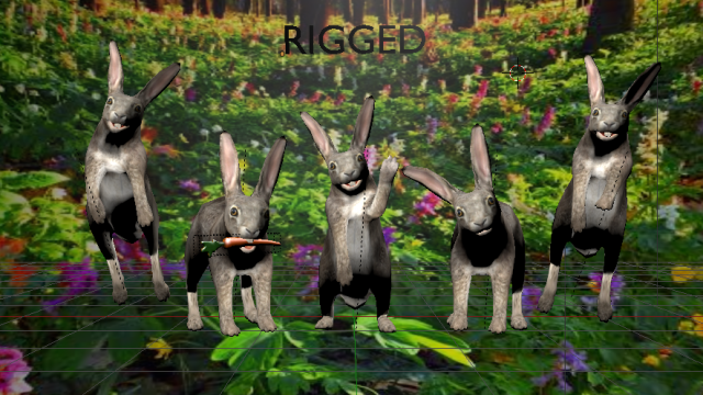 low poly rigged bunny realistic rabbit bunny 3D 모델 .c4d .max .obj .3ds .fbx .stl .blend 