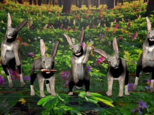 low poly rigged bunny realistic rabbit bunny 3D 모델