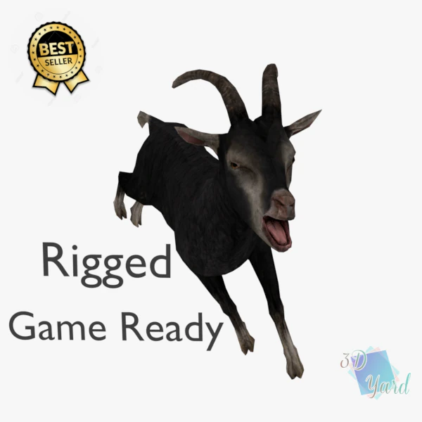 low poly rigged back goat sheep 3D Model .c4d .max .obj .3ds .fbx .stl .blend 