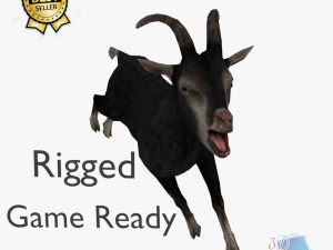 low poly rigged back goat sheep Model 3D