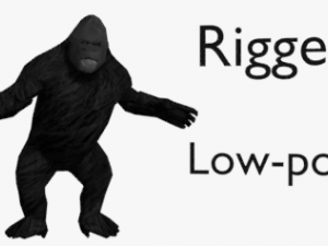 low poly gorilla ape chimpanzee 3D Model