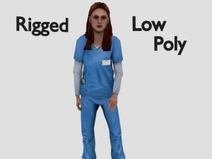 verpleegster arts laag poly dame 3D Model