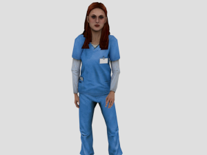 nurse doctor low poly lady 3D Model