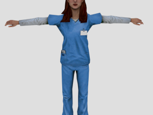 nurse doctor low poly lady 3D Model